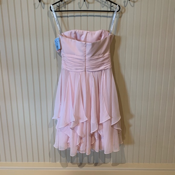 Pink David’s Bridal Strapless Dress - Picture 2 of 6